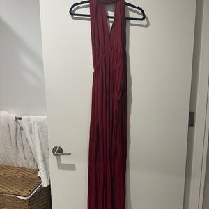 Chic Red Halter Dress